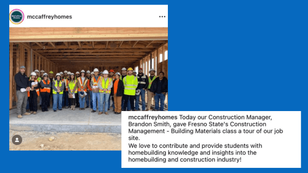 a group of students in construction hats on a construction project